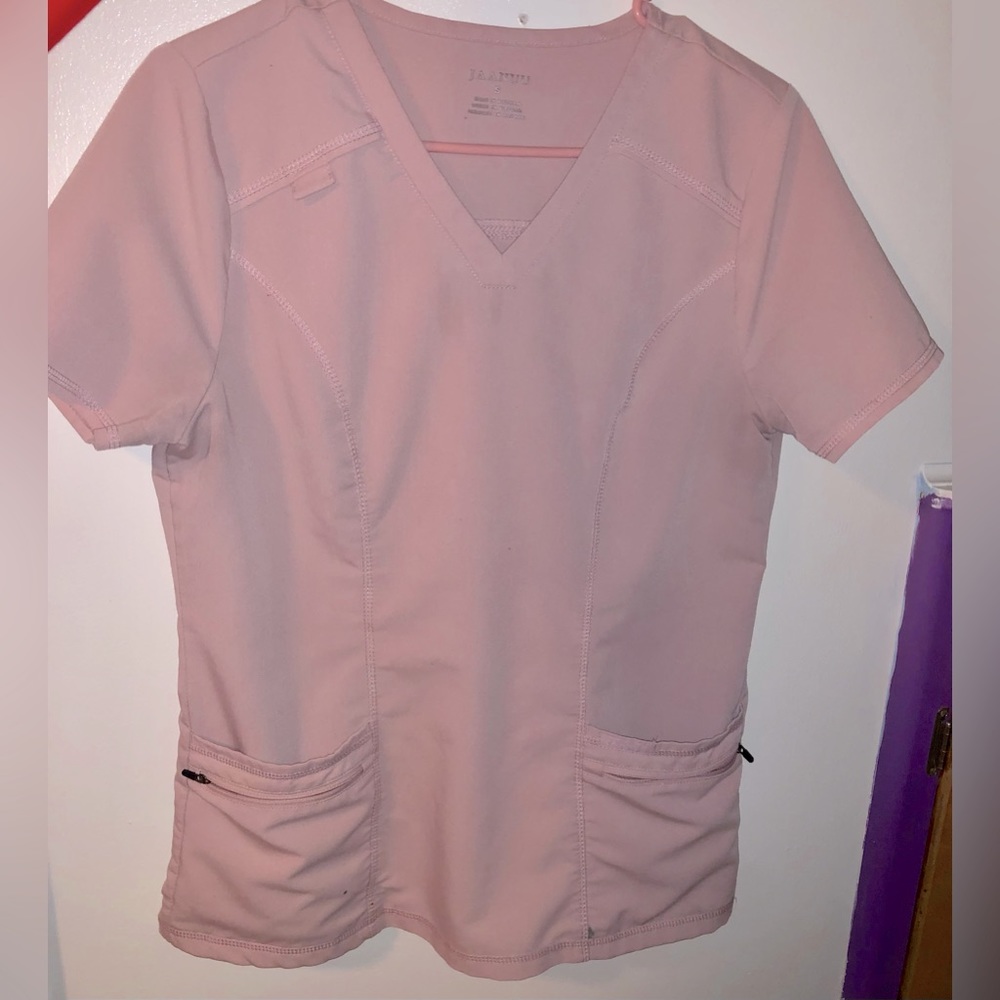 Jaanuu Pink Scrub Top (Small)
